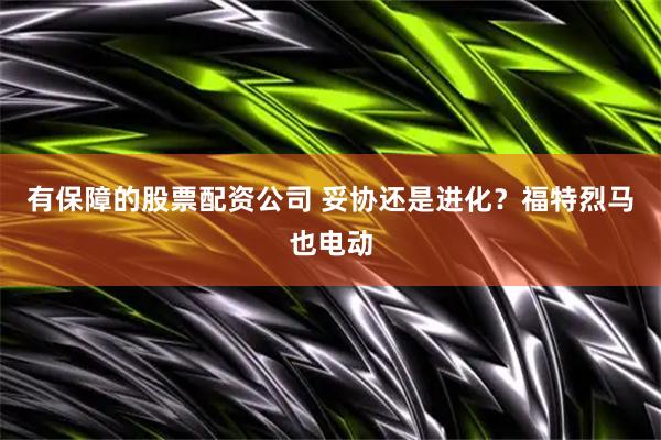 有保障的股票配资公司 妥协还是进化？福特烈马也电动